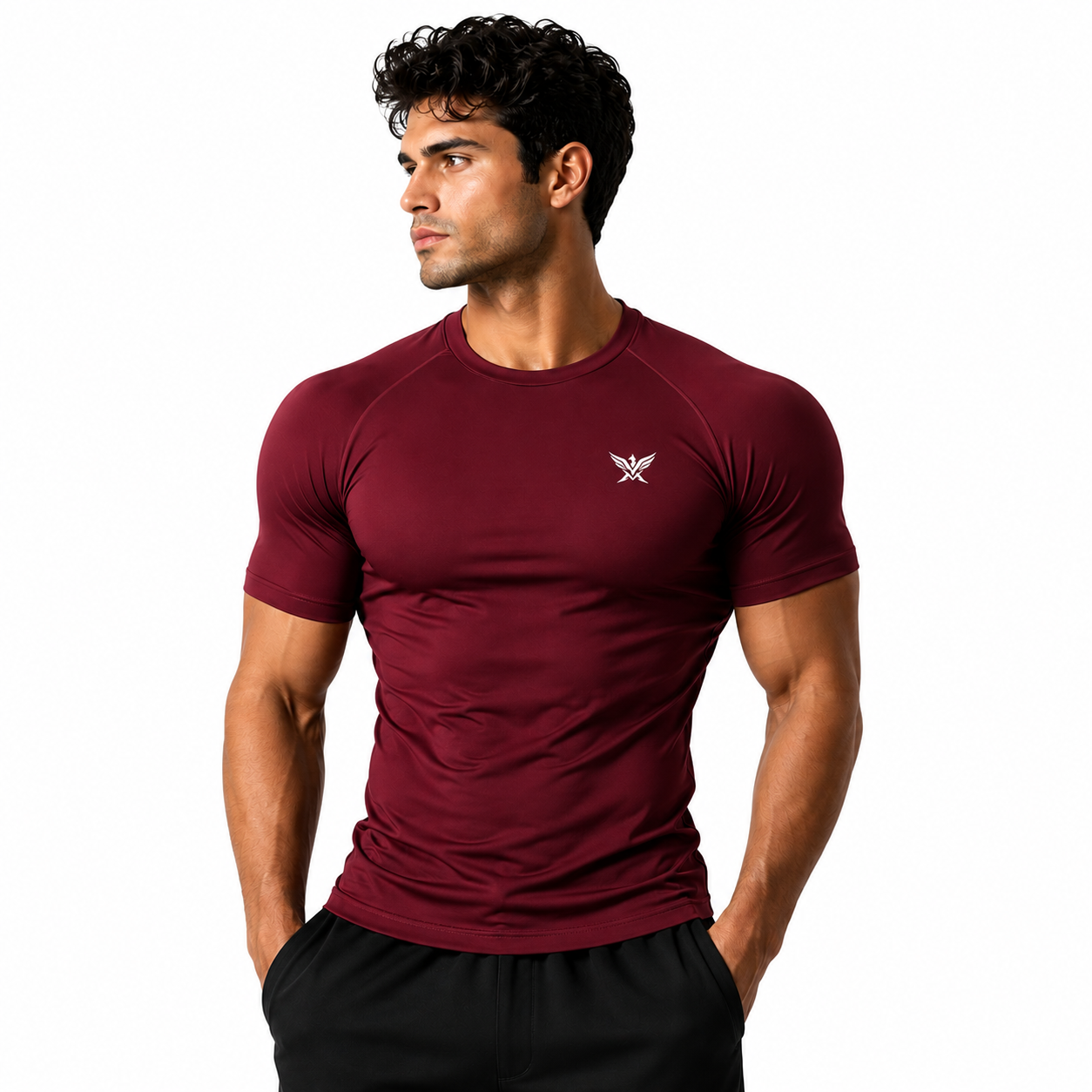 Men's Performance Short Sleeve Tee In Maroon